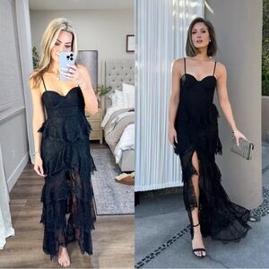 NWT | Majorelle Zelda Fitz Lace Gown in Black Size XS